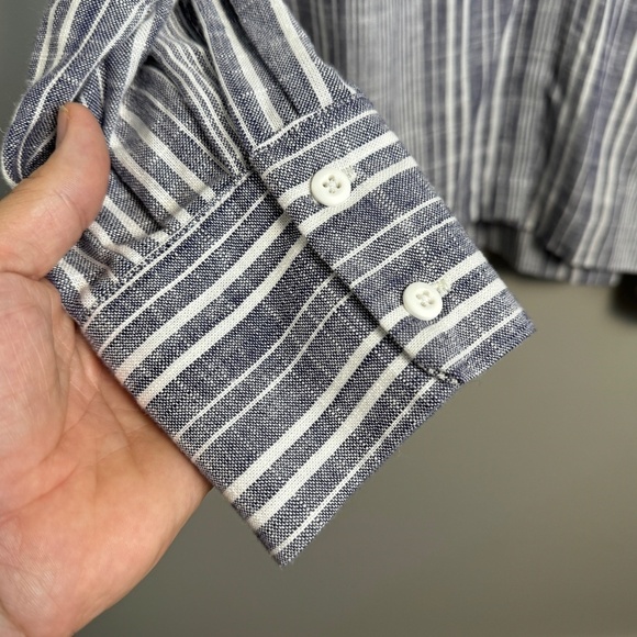 Black‎ Tape_ Women's Purplish-Gray Rayon/Linen Long Sleeve Button Up Shirt Large - Picture 3 of 15